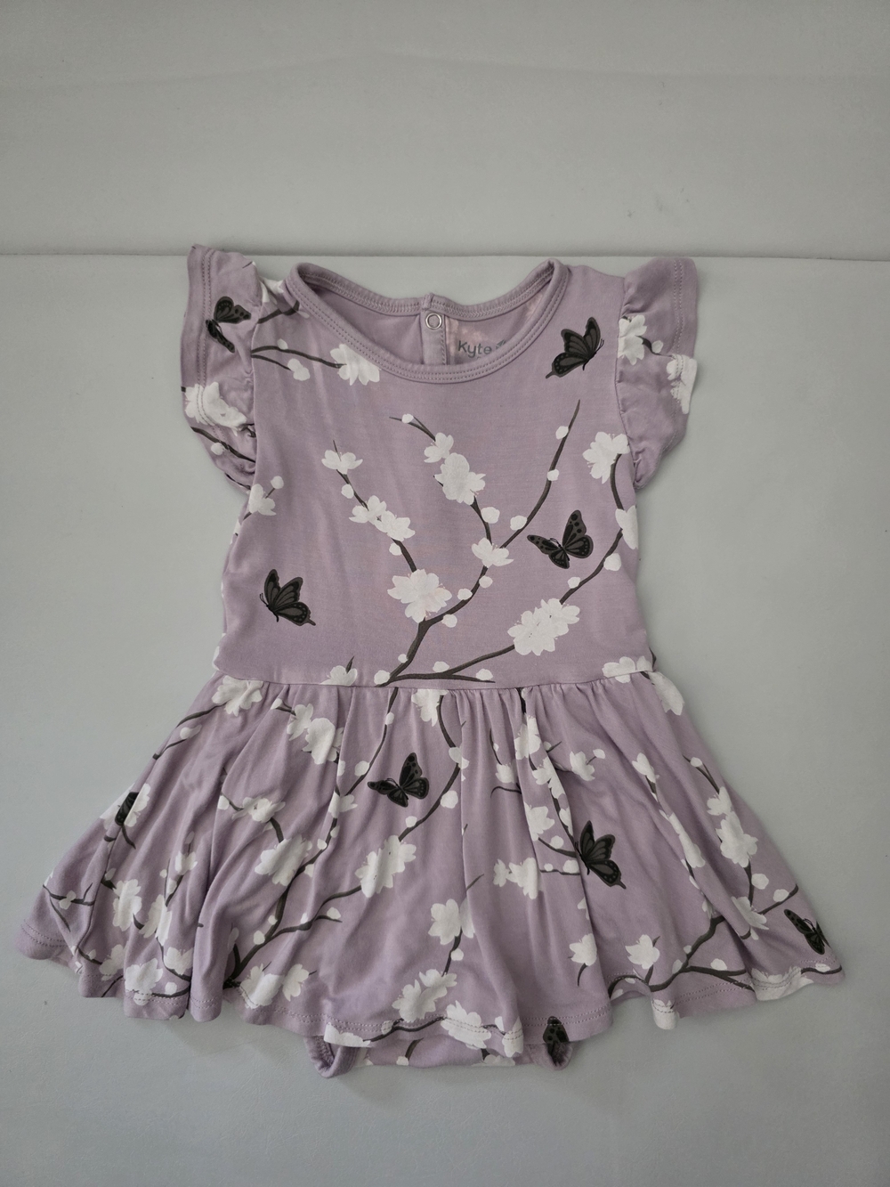 NWOT Kyte Baby Twirl Bodysuit Dress in Cherry Blossom - Size 2T